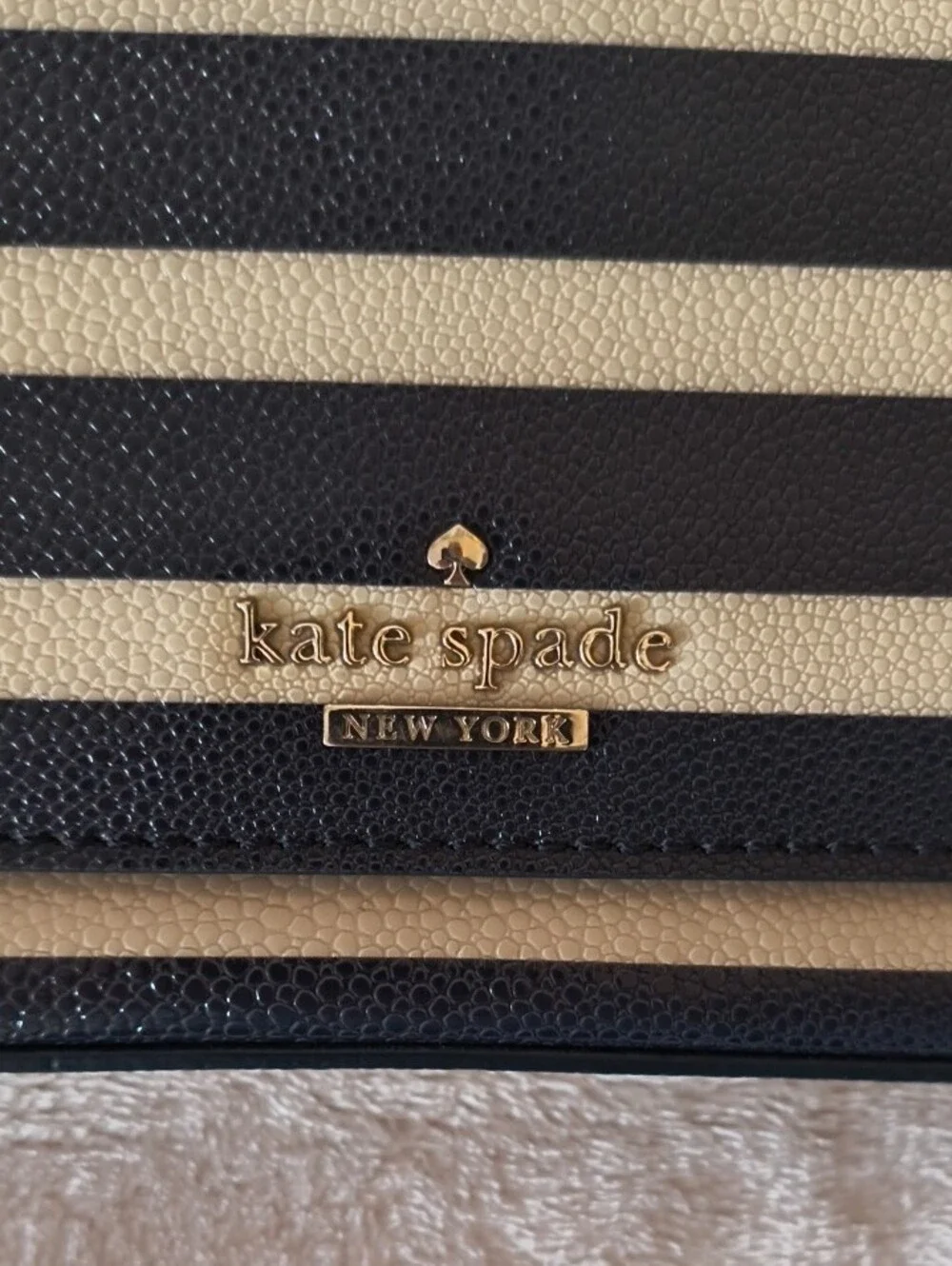 Kate Spade Navy and Cream Striped Crossbody Bag